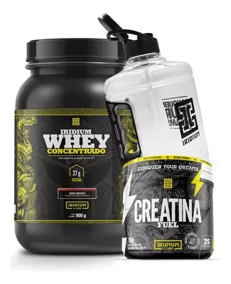 Kit Whey Protein Iridium + Creatina Fuel Monohidratada 150g + Galão