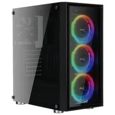 Gabinete Gamer AeroCool Quartz Revo RGB, Mid Tower, com FAN, Lateral R$ 350