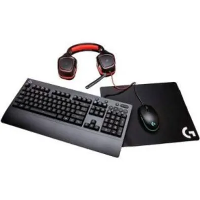 Kit Gamer Logitech G Gear UP - Mouse G203 RGB + Mousepad G240 + Teclado G213 RGB US + Headset G230