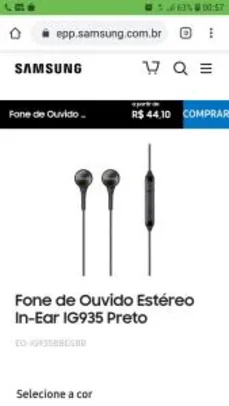 Fone de Ouvido Estéreo In-Ear IG935 Preto R$44