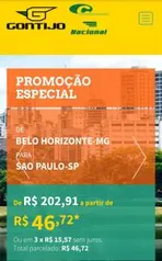 Passagem de Ônibus BH x SP - a partir de R$47