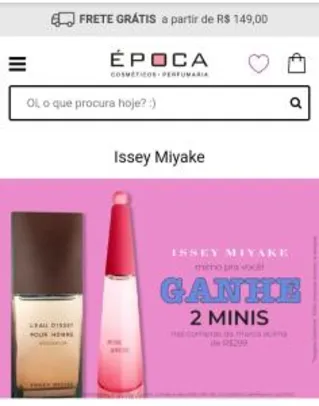 Ganhe 2 minis em compras acima de R$299 da Issey Miyake