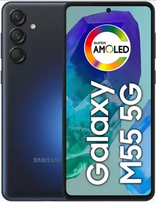 Samsung Galaxy M55 256GB 5G 8GB RAM Azul Escuro Tela 6,7" Câm. Tripla + Selfie 50MP Dual Chip