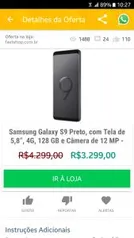 Samsung Galaxy S9 - R$3299