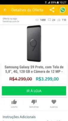 Samsung Galaxy S9 - R$3299