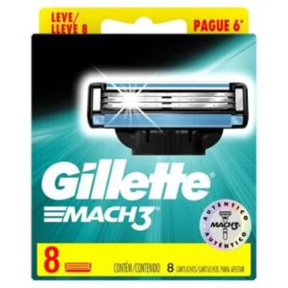 Carga para Aparelho de Barbear Gillette Mach3 - 8 Unidades - R$48