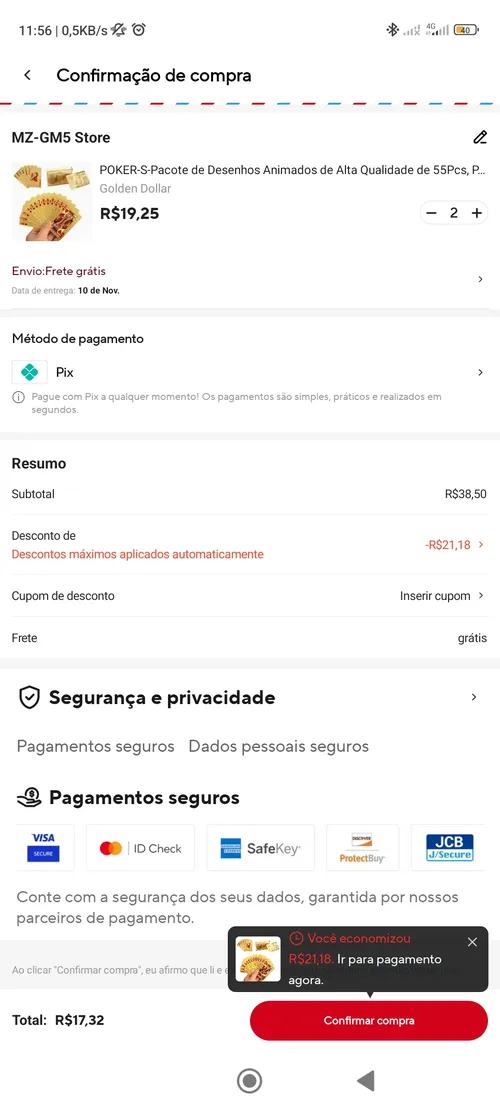 Imagem na descrição da promoção