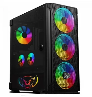 Gabinete Gamer SuperFrame Vamp, Mid Tower, Vidro Temperado, ATX, Black, Sem Fonte, Com 4 Fans, ARGB