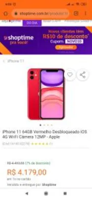 iPhone 11 64GB Vermelho | R$4179