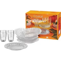 Aparelho de Jantar 16 Peças de Vidro Wheaton Crystal 2642