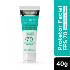 Protetor Solar Facial Neutrogena Sun Fresh Derm Care FPS 70 Pele Mista a Oleosa