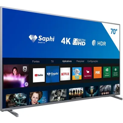 Smart TV LED 70" 4K Philips | R$3959