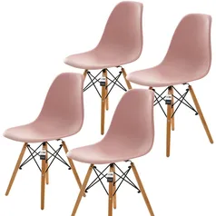 Conjunto 4 Cadeiras Charles Eames Eiffel Rosa - KzaBela