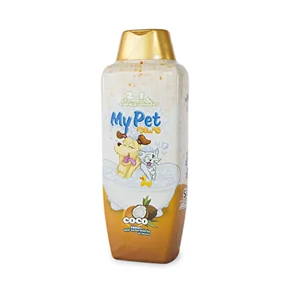 [R$6,41 Super] Shampoo para cachorros 2 em 1, Coco, 700ml, shampoo e condicionador, My Pet Brasil