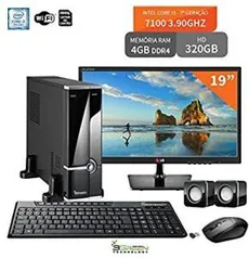 BUG - Computador Com Monitor 19 LG Intel Core I3 7100 4Gb Ddr4 320Gb Wifi 3Green Evolution Desktop