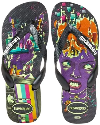 Chinelo 4 Nite, Havaianas, Masculino, Novo Grafite/Preto, 37/38