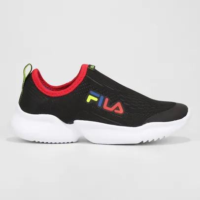 Tênis Infantil Slip On Fila Cano Baixo Gamer - Preto+Vermelho (Tam. 26 ao 29 e 31 ao 36)