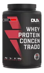 Whey Protein Concentrado Pote 900g Sabor Morango Dux Nutrition