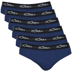 Conjunto Cuecas Slip Max 764 Zorba Azul Marinho - 6 Peças