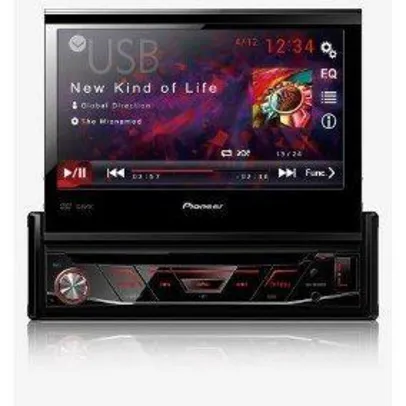 DVD Automotivo Pioneer AVH-3880DVD Tela 7 - Retrátil Touch 92 Watts RMS Entradas Câmera de Ré - R$600