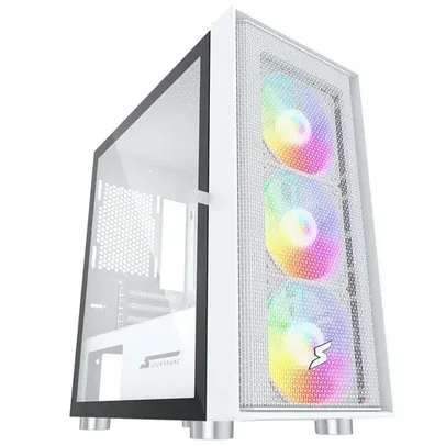 Gabinete Gamer SuperFrame Wind, Mid Tower, Vidro Temperado, M-ATX, White, Sem Fonte, Com 3 Fans