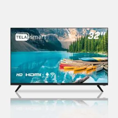 Smart TV LED 32 HD HQ Conversor Digital Externo 3 HDMI 2 USB WI-FI Android 11 Design Slim