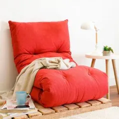 Futon Dobrável de Espuma Solteiro Vermelho | R$100