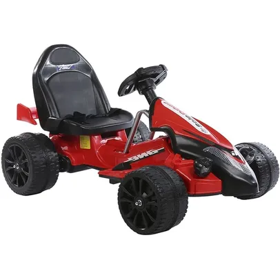 (Super Caçador r$ 80) Mini Kart Elétrico Infantil 6V Vermelho Faster - brink+