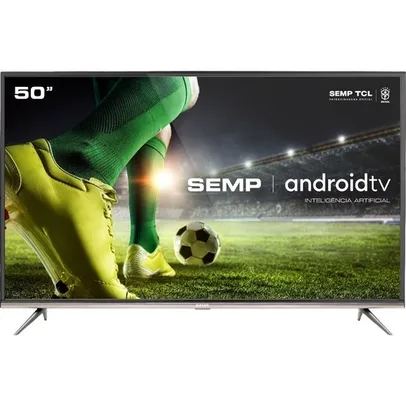 (CARTÃO SUBMARINO) Smart TV Led 50" Semp SK8300 4K HDR Android Wi-Fi 3