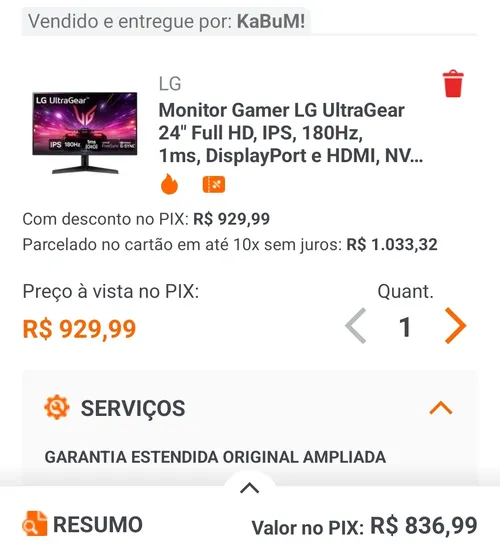 Imagem na descrição da promoção