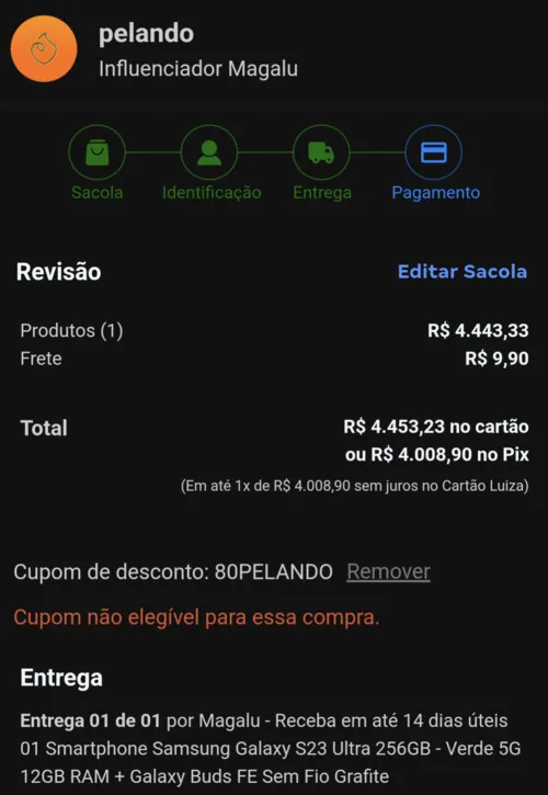 Imagen na descrição da promoção