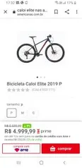 [R$4750 com Ame] Bicicleta Caloi Elite 2019 P - R$4999