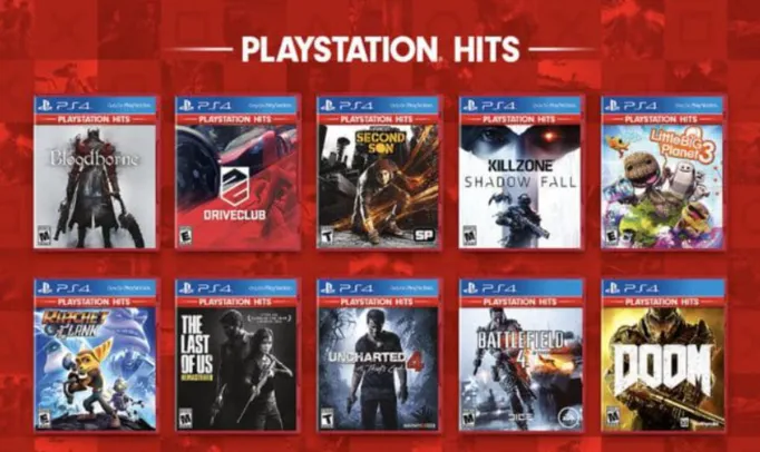 Jogos Playstation Hits - PS4