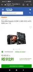 Placa-Mãe Gigabyte A520M H, AMD A520, mATX, DDR4, (rev. 1.0) | R$ 513