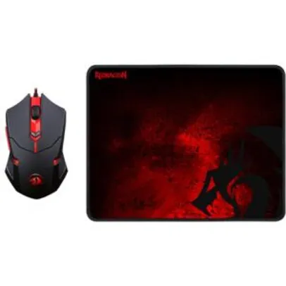 Combo Gamer Redragon Mouse Centrophorus M601 + Mouse Pad Gamer | R$ 90