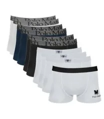 Kit com 10 Cuecas Boxer de Cotton Polo Match de R$ 149,90 Por R$ 69,90