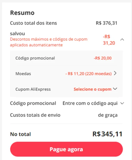 Imagem na descrição da promoção