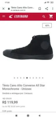 Tênis Cano Alto Converse All Star Monochrome - Unissex - R$120