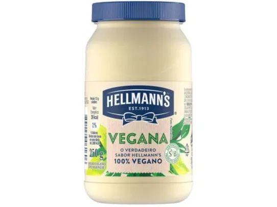 [APP + Cliente Ouro] Leve 3 Pague 2 Maionese Hellmann's Vegana Original 250g | R$7