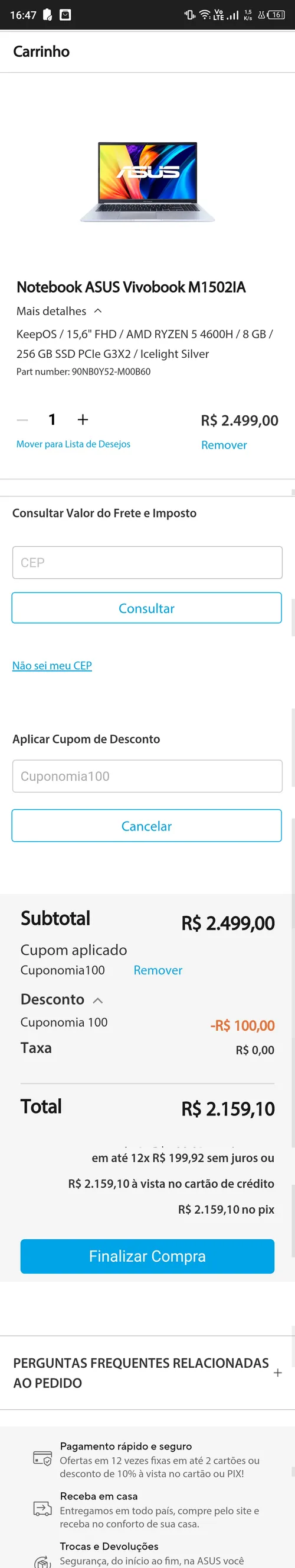 Imagem na descrição da promoção