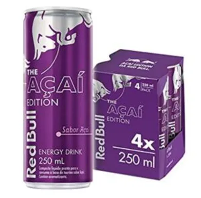 [PRIME] Energético Açaí Red Bull Energy Drink Pack - 4 Latas - 250ml | R$19
