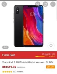 Xiaomi mi8 4G - R$1520