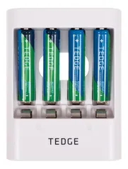 Kit 4 Pilhas Recarregáveis Aaa 850 Mah+ Carregador Usb Tedge - R$ 35