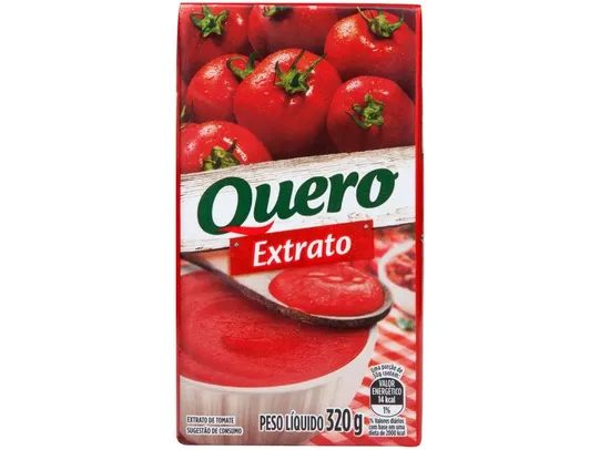 [CLIENTE OURO + APP + LEVE 3 PAGUE 2] Extrato de tomate Quero 320g | R$ 1,31