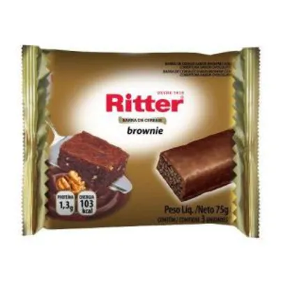 Barra De Cereais Brownie C/3 - Ritter - Frete Grátis Prime