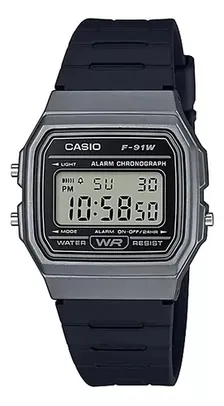 Relógio Casio Collection F-91WM-1B Cor da Bracelete Preto Cor da Caixa Cinza