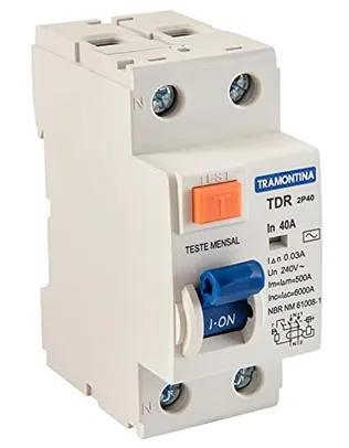 Interruptor diferencial residual TDR-2P 80 AC 1P+N 80A 30MA 6KA - TRAMONTINA - 58014073