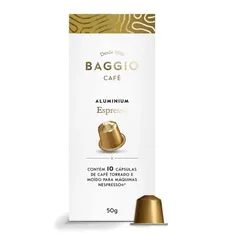 Cápsulas de Café Espresso Lungo Baggio Café, compatível com Nespresso, contém 10 cápsulas