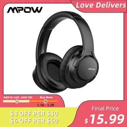 Fone de Ouvido Mpow H7 Wireless/wired Headphones Bluetooth Headset