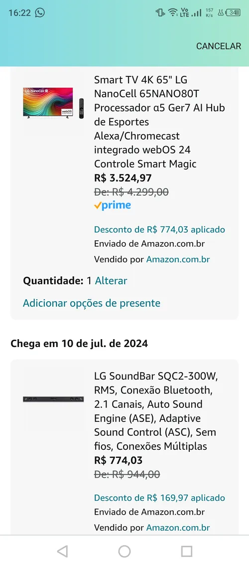 Imagem na descrição da promoção